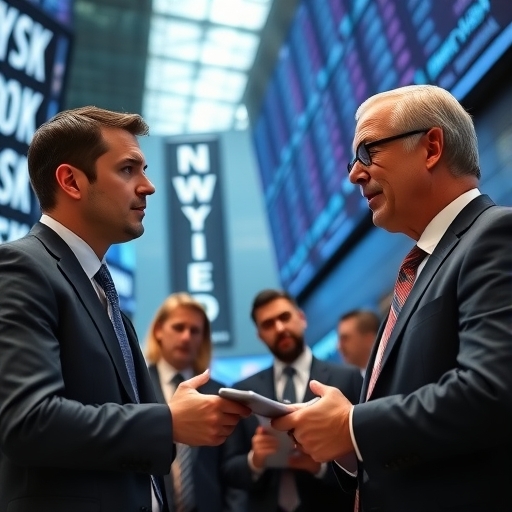 一位男子正在街頭交易股票