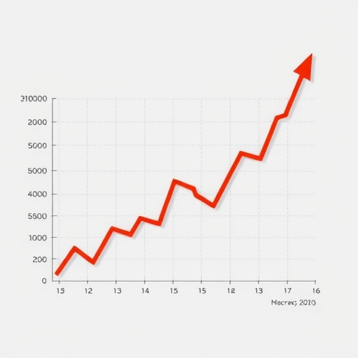 一個快樂的股市圖表顯示上升趨勢