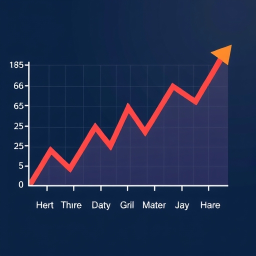 一個快樂的股市圖表顯示上升趨勢