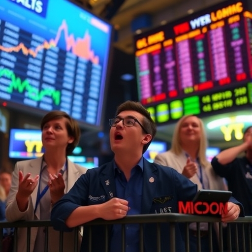 一位男子正在街頭交易股票