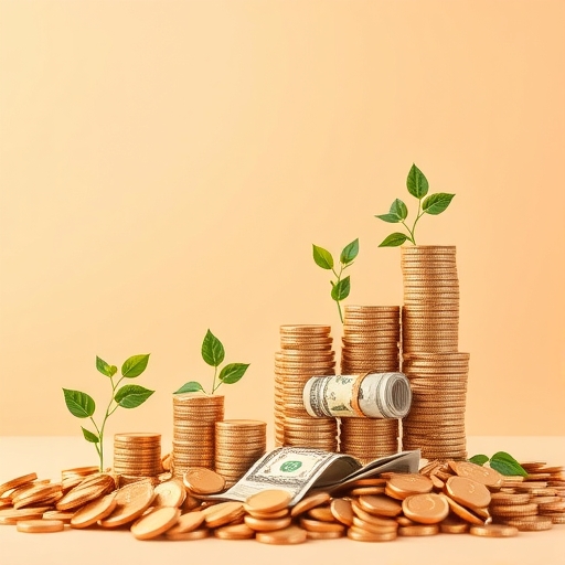 現金管理工具的金融概念圖