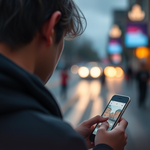 一位男子正在街頭交易股票