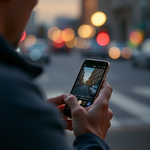 一位女性在咖啡廳使用手機