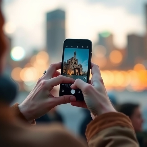 一位專注的年輕人使用智能手機