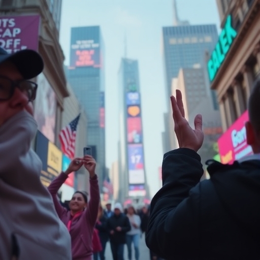 一位男子正在街頭交易股票