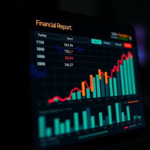 一位專業人士正在仔細分析金融報告。