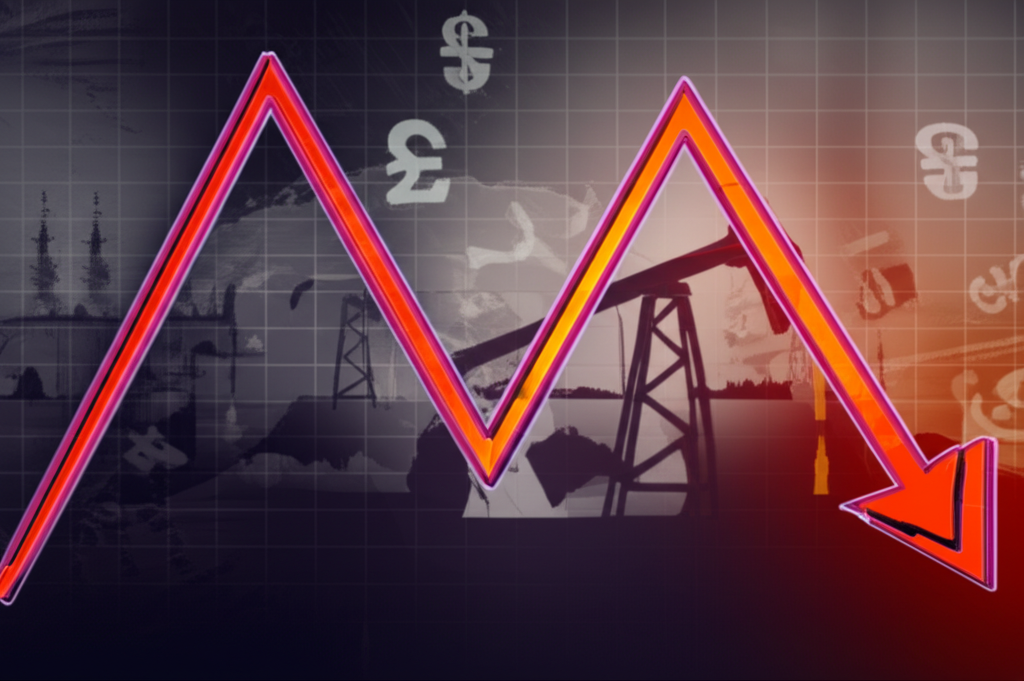金融交易螢幕上顯示的原油期貨價格走勢圖。