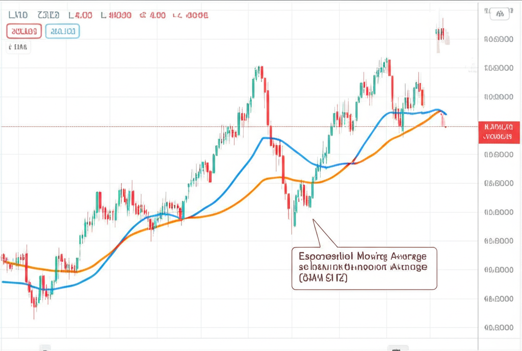 兩張股票圖表並排比較，顯示EMA比SMA對近期價格變動反應更快。