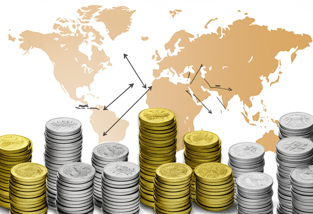 一位中央銀行總裁在講台上向觀眾發表演講,背景螢幕顯示經濟圖表,描繪一場重要的金融研討會。