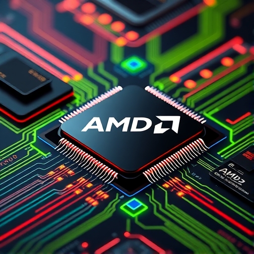 展示AMD人工智慧晶片技術的圖像