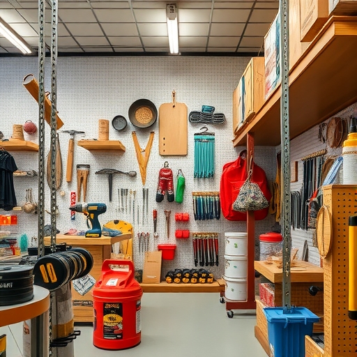 一間居家修繕店鋪內部展示著各種工具與商品。