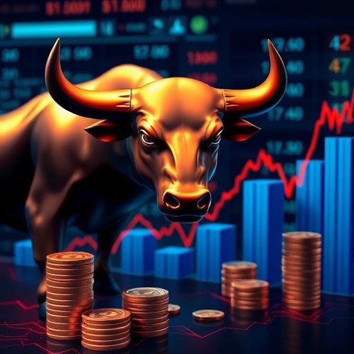 顯示金融市場看漲趨勢的圖表