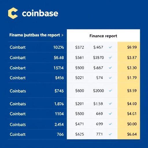 一名分析師正在審閱Coinbase的財務數據圖表