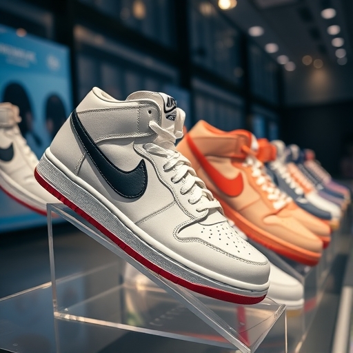 展示中的Nike運動鞋