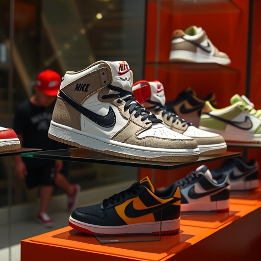 展示中的Nike運動鞋