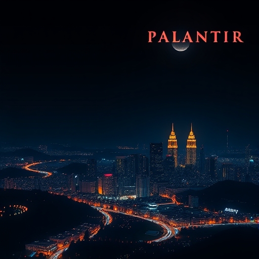 呈現Palantir科技財報資訊的科技介面