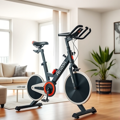 一台Peloton健身車位於現代家居環境中