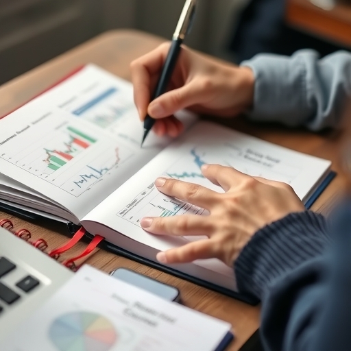 一個人正在交易日誌中書寫