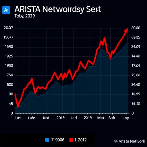 顯示Arista Networks股價上漲的圖表