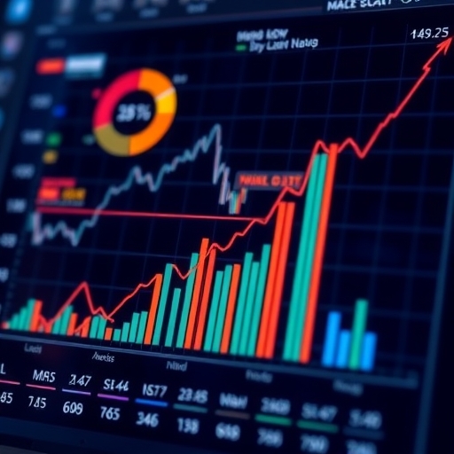 顯示金融分析圖表的畫面