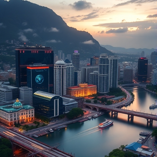 拉丁美洲金融區的城市風貌