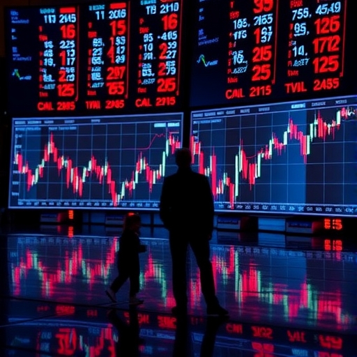 象徵人工智慧與新興科技在金融市場中的應用。
