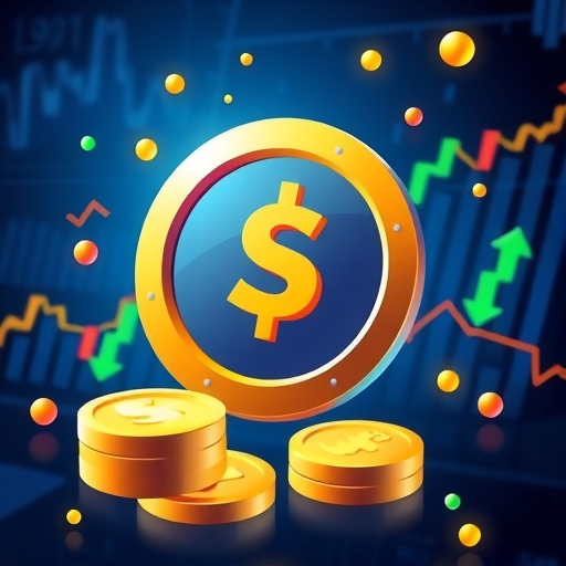 一張藍色籌碼概念圖,展示穩健的股市表現