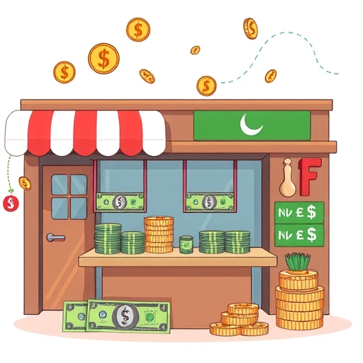 一幅描繪貨幣價值變動的插圖。