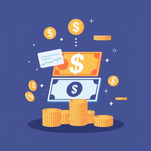 一幅描繪貨幣兌換的插圖。