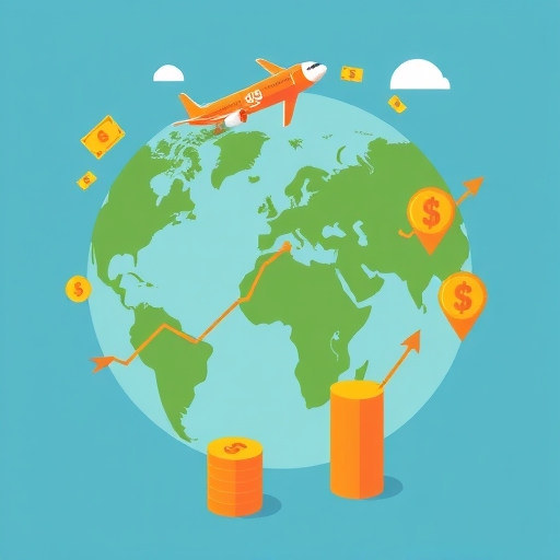 呈現全球經濟趨勢的插圖