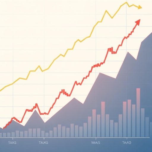 顯示市場走勢的圖表插圖