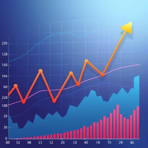 顯示市場走勢的圖表插圖