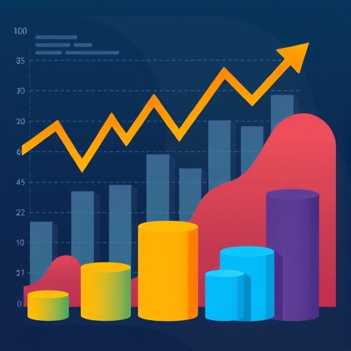 股市趨勢的插圖,顯示市場的穩定與成長。
