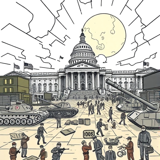 戰爭與經濟衝擊的抽象描繪。