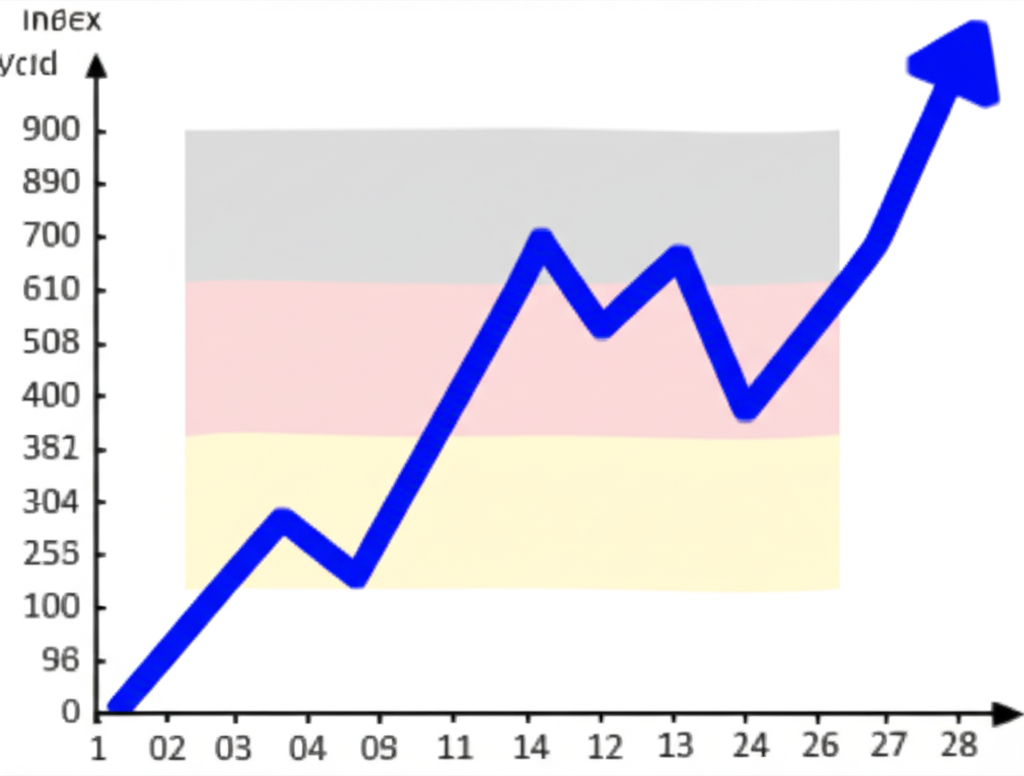 顯示全球股市上漲趨勢的動態場景,投資者充滿信心。