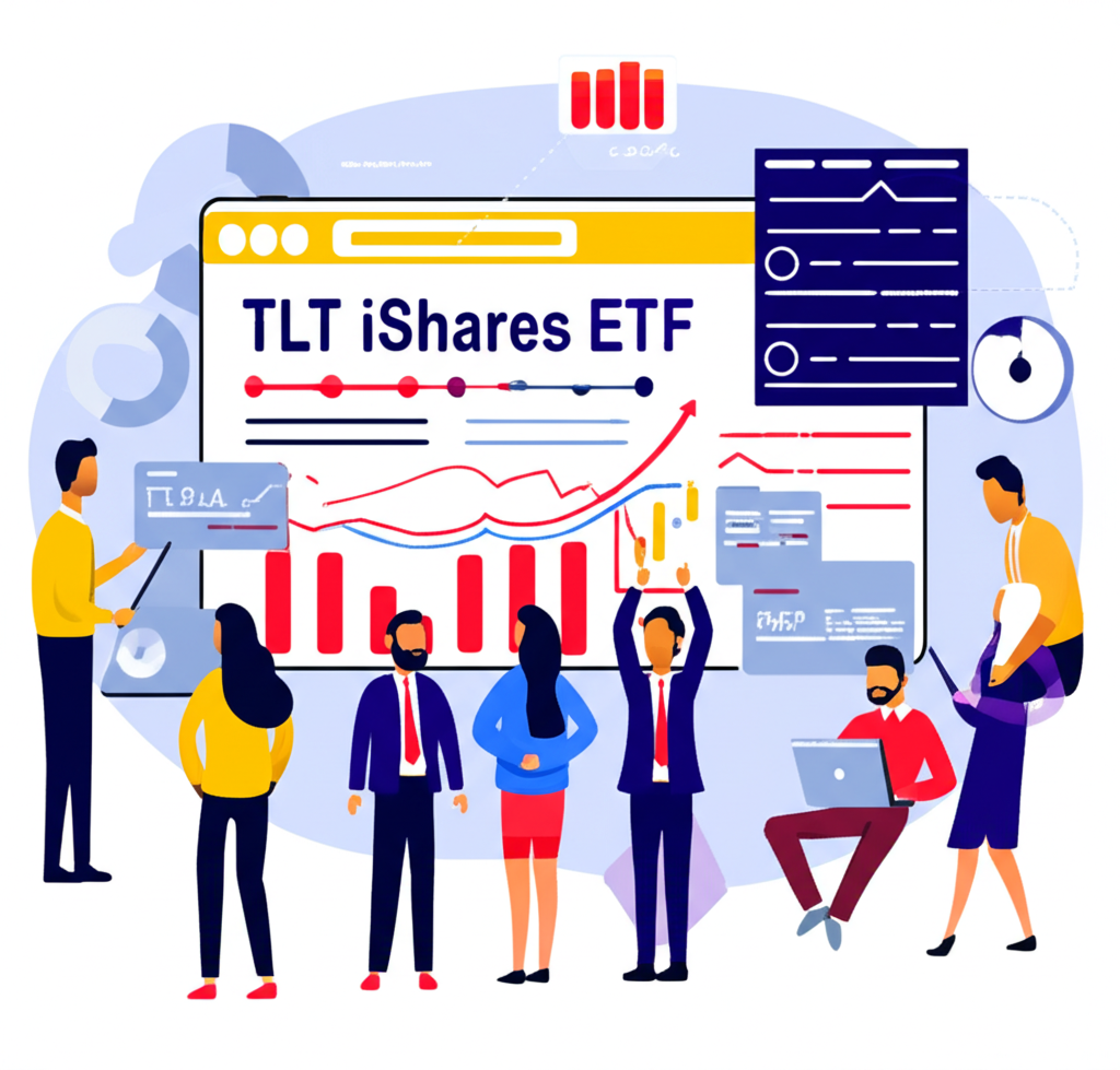 TLT iShares ETF 投資者觀察長期美國公債市場的示意圖