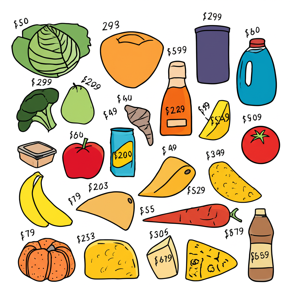 民眾在超市購物時感受物價上漲的情景