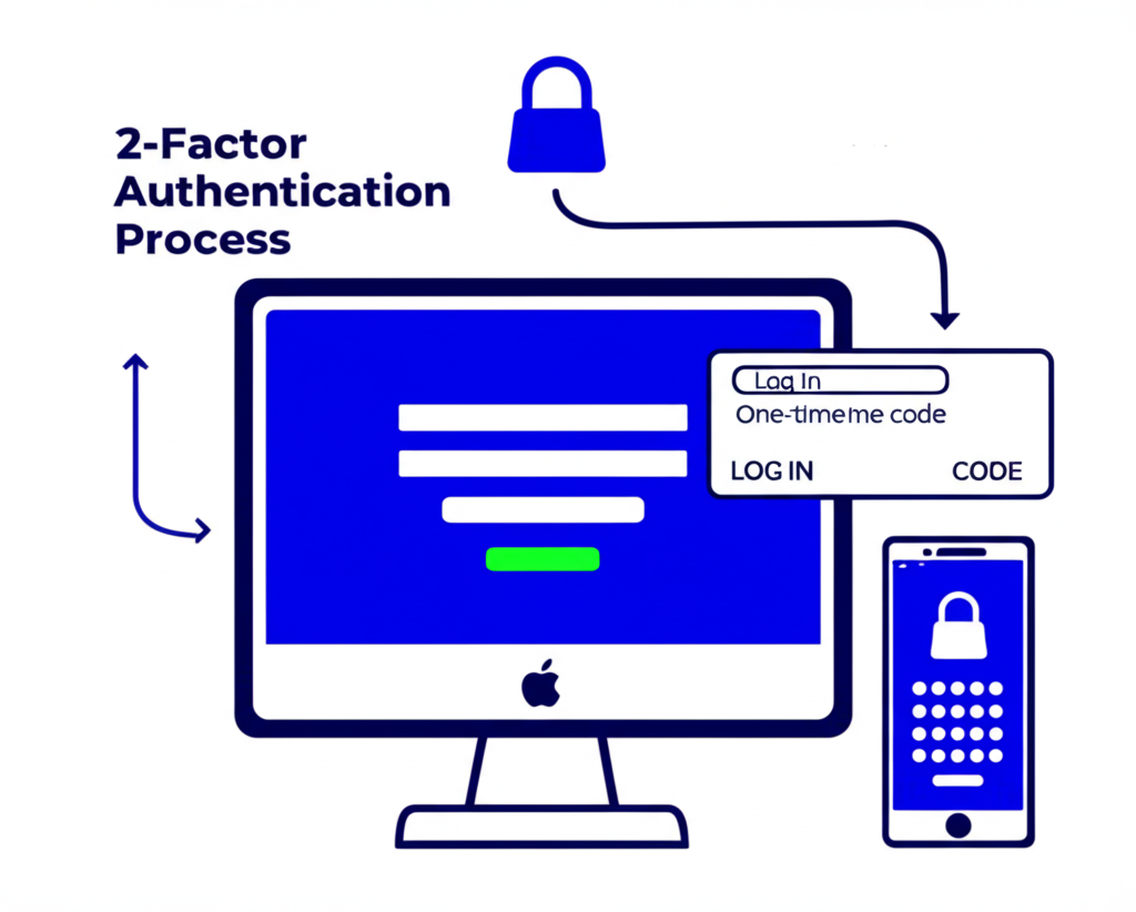 illustration of two-factor authentication process