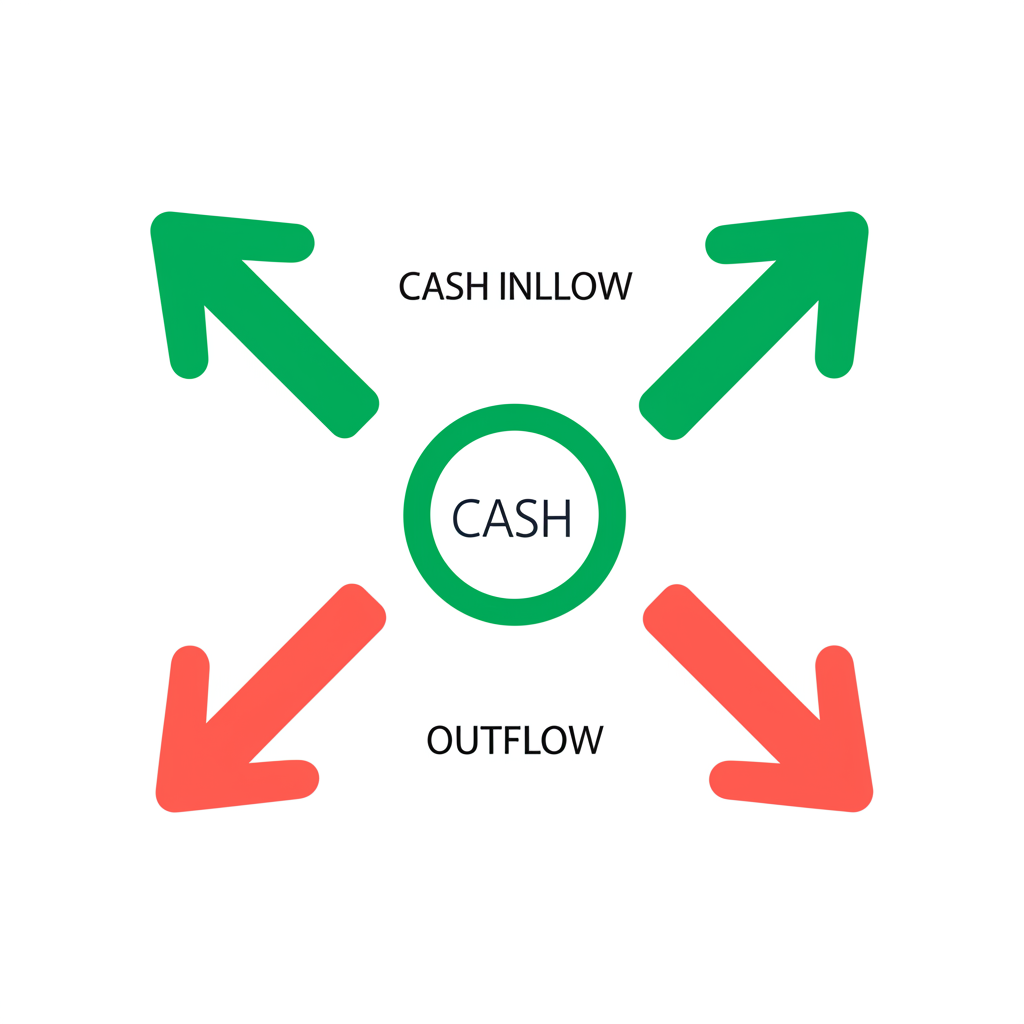 一張企業成長曲線圖,搭配不同階段的現金流特徵。