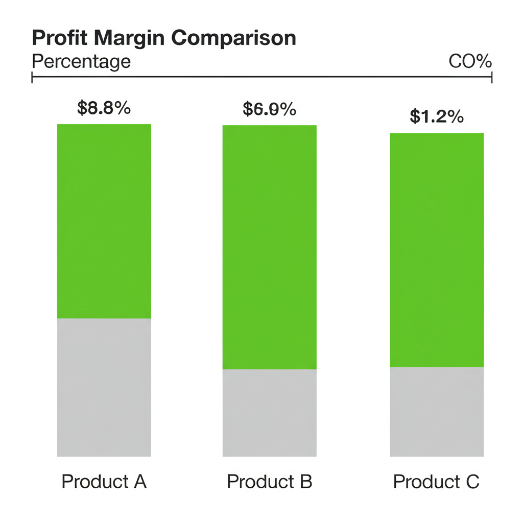 利潤率比較圖表:圖示對比毛利率、營業利益率與純益率的差異