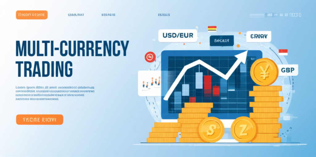 多幣別交易示意圖,展示不同貨幣在全球市場間流動