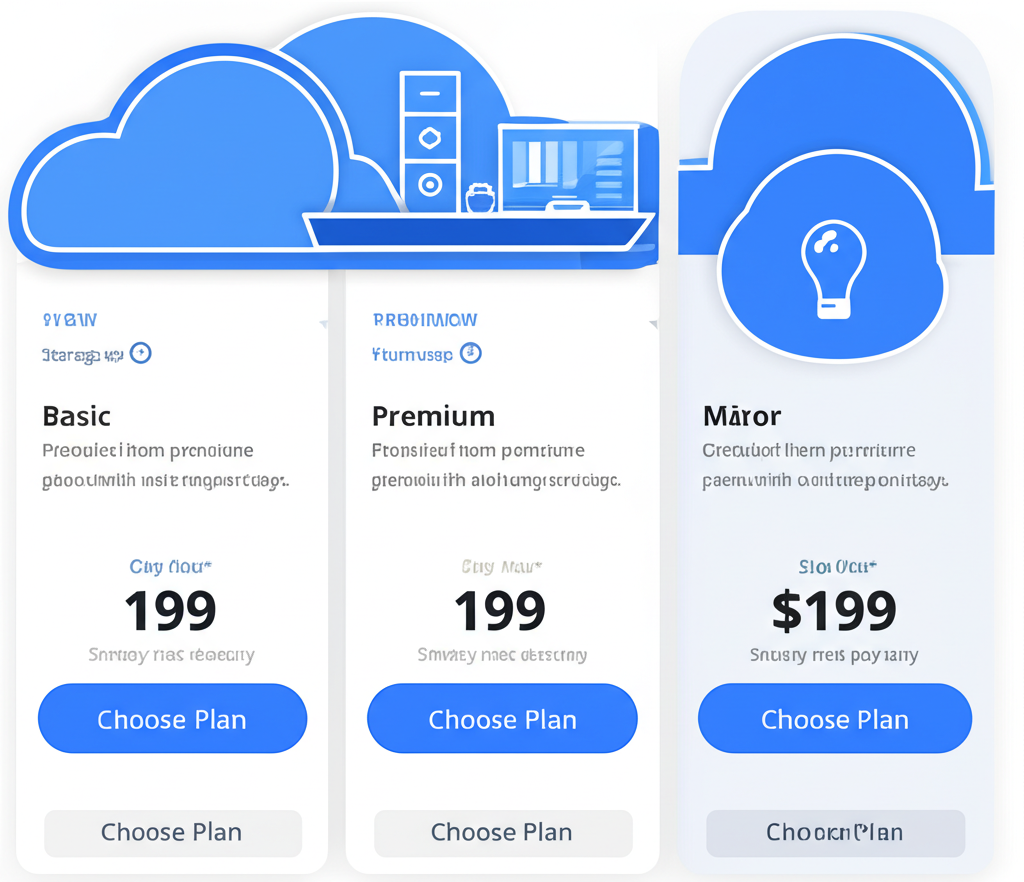 雲端儲存服務階梯式定價示意圖
