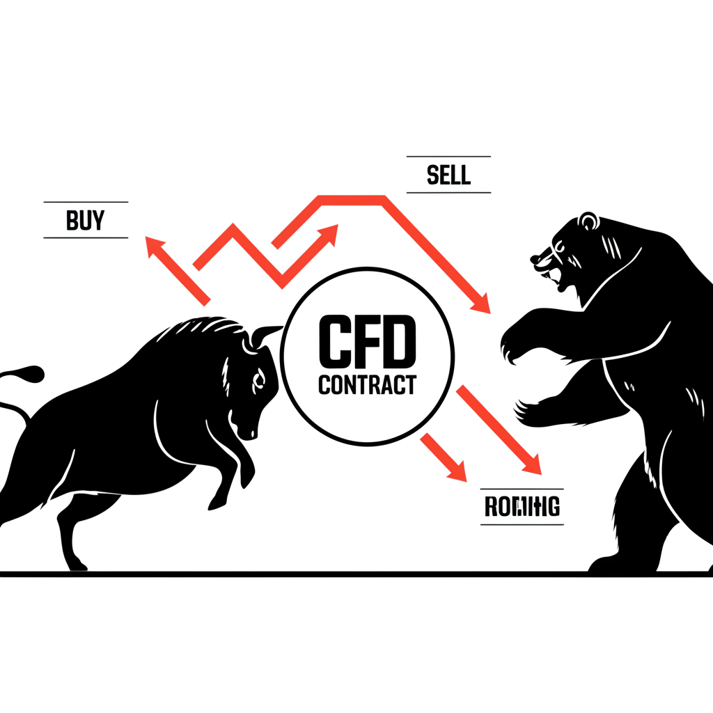 牛市與熊市情境下CFD交易的雙向獲利潛力與風險示意圖