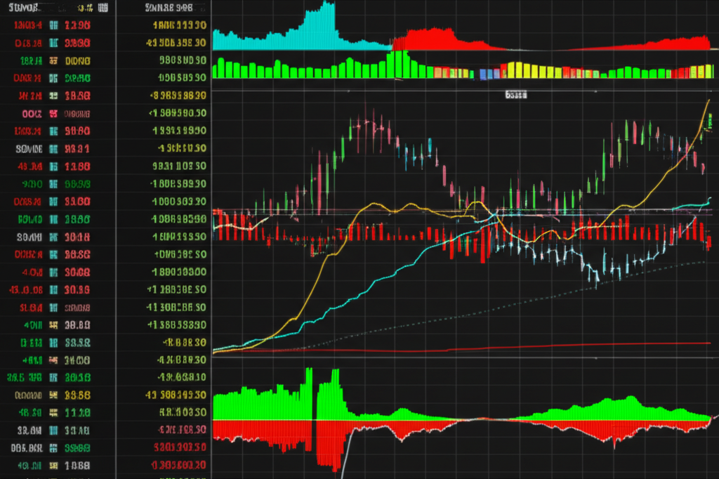 外匯交易介面示意圖,展示多圖表與指標配置