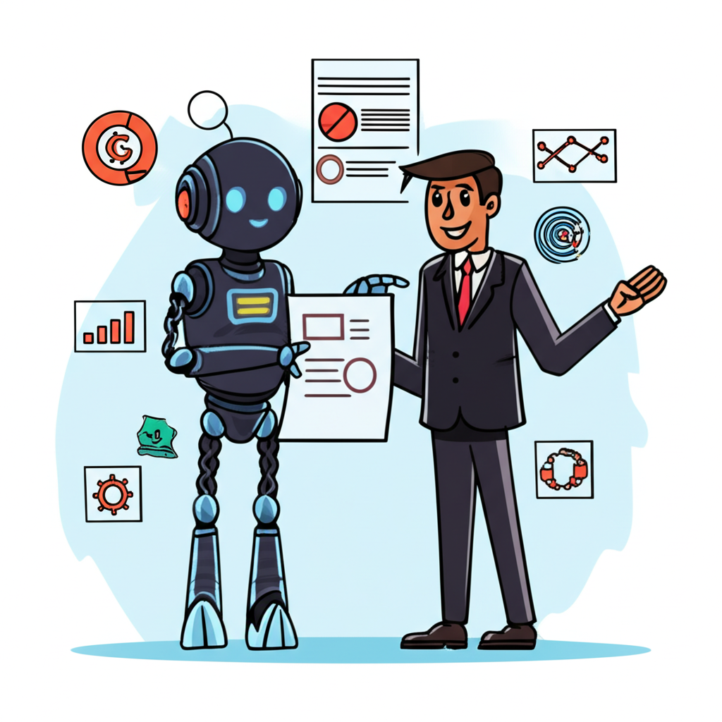 金融合規與科技整合卡通示意圖