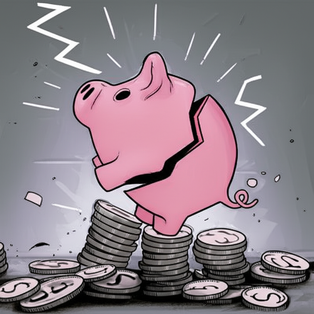 一張詳細的資訊圖表，解釋金融危機的組成部分和流程，包括泡沫、信貸緊縮、政府干預和經濟衰退。