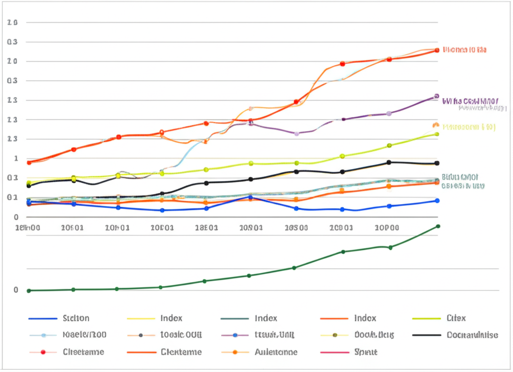一位投資者正在使用手機查看金融市場數據,螢幕上顯示股票指數走勢圖。