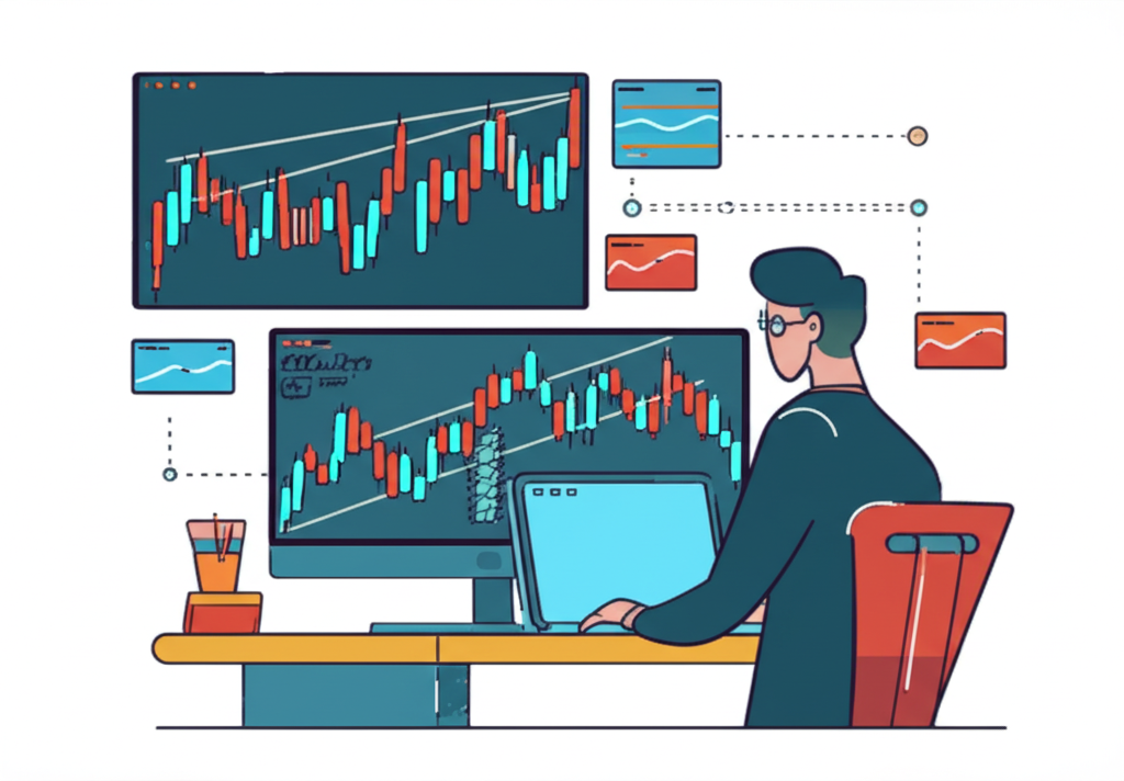 外匯交易分析插圖,展示技術指標與走勢圖應用