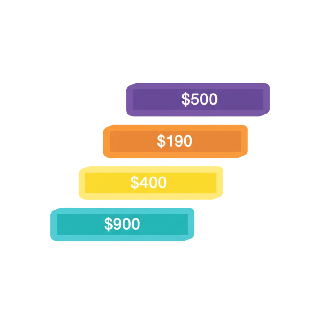 階梯式定價策略概念圖:不同客戶群對應不同價值層級