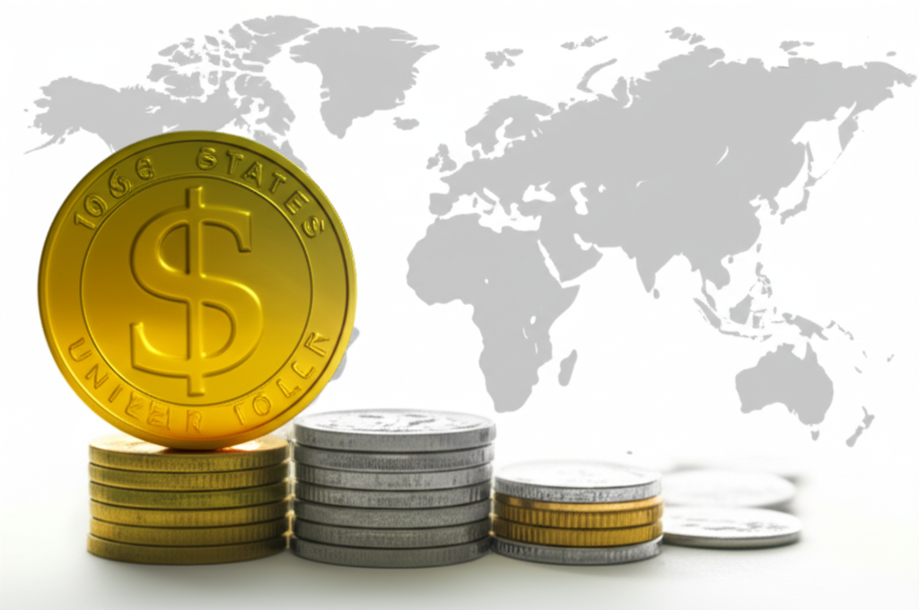 美金升值象徵購買力增強的全球經濟影響圖